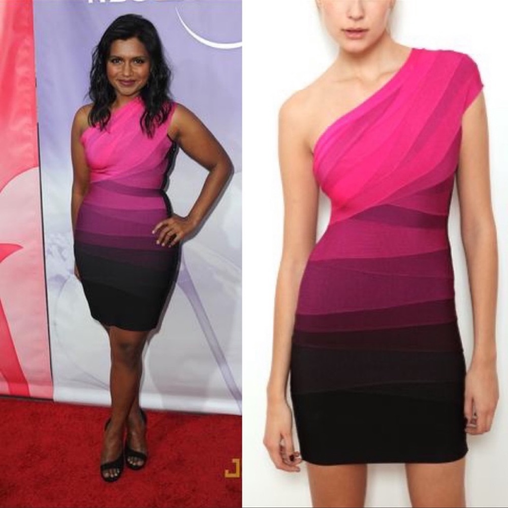 Herve Leger Eliana One Shoulder Bandage Dress